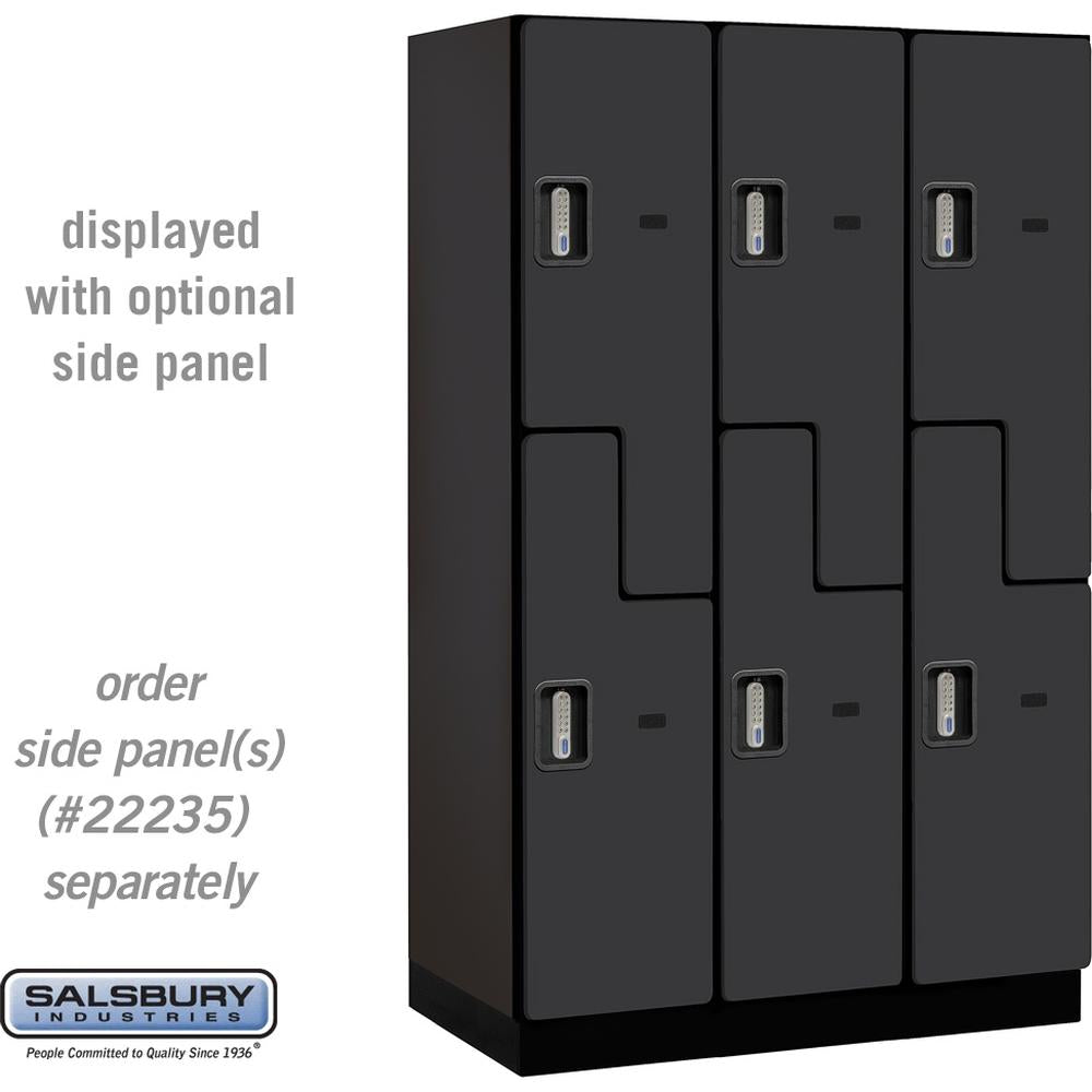 15" Wide Double Tier 'S' Style Designer Wood Locker - 3 Wide - 6 Feet High - 21" Deep by Salsbury