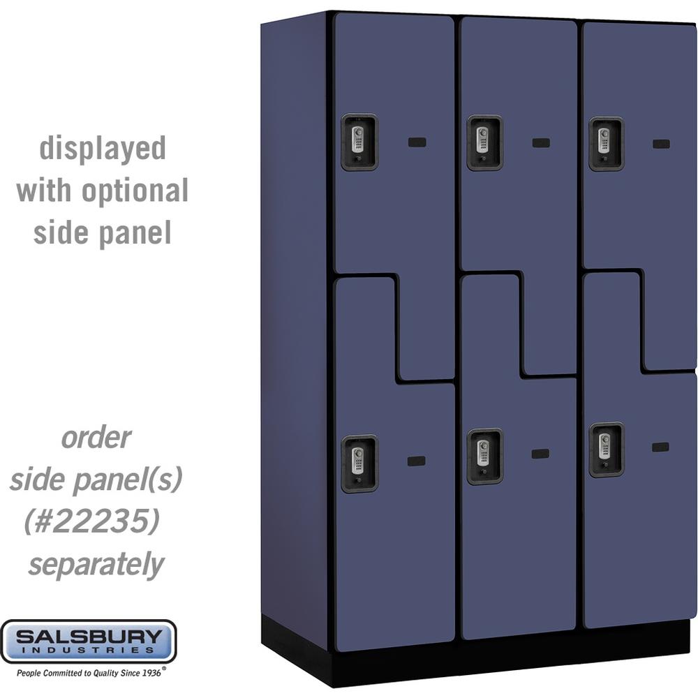 15" Wide Double Tier 'S' Style Designer Wood Locker - 3 Wide - 6 Feet High - 21" Deep by Salsbury