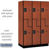 15" Wide Double Tier 'S' Style Designer Wood Locker - 3 Wide - 6 Feet High - 21" Deep by Salsbury