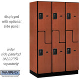 15" Wide Double Tier 'S' Style Designer Wood Locker - 3 Wide - 6 Feet High - 21" Deep by Salsbury