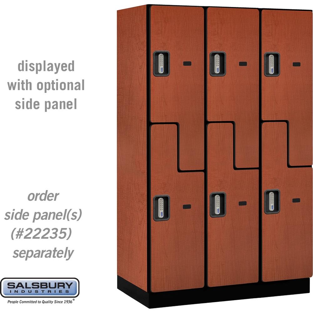 15" Wide Double Tier 'S' Style Designer Wood Locker - 3 Wide - 6 Feet High - 21" Deep by Salsbury