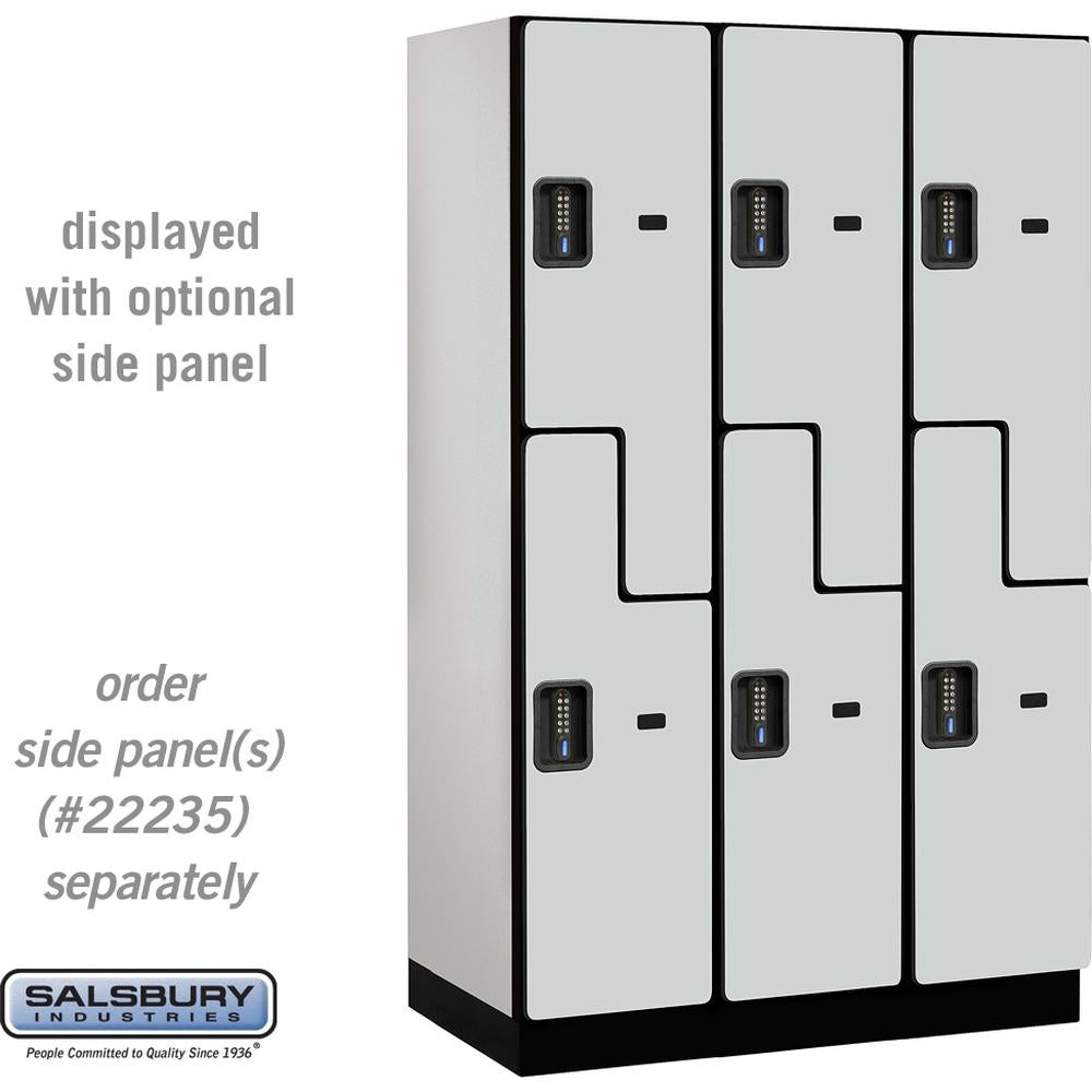 15" Wide Double Tier 'S' Style Designer Wood Locker - 3 Wide - 6 Feet High - 21" Deep by Salsbury