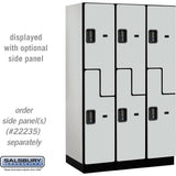 15" Wide Double Tier 'S' Style Designer Wood Locker - 3 Wide - 6 Feet High - 21" Deep by Salsbury