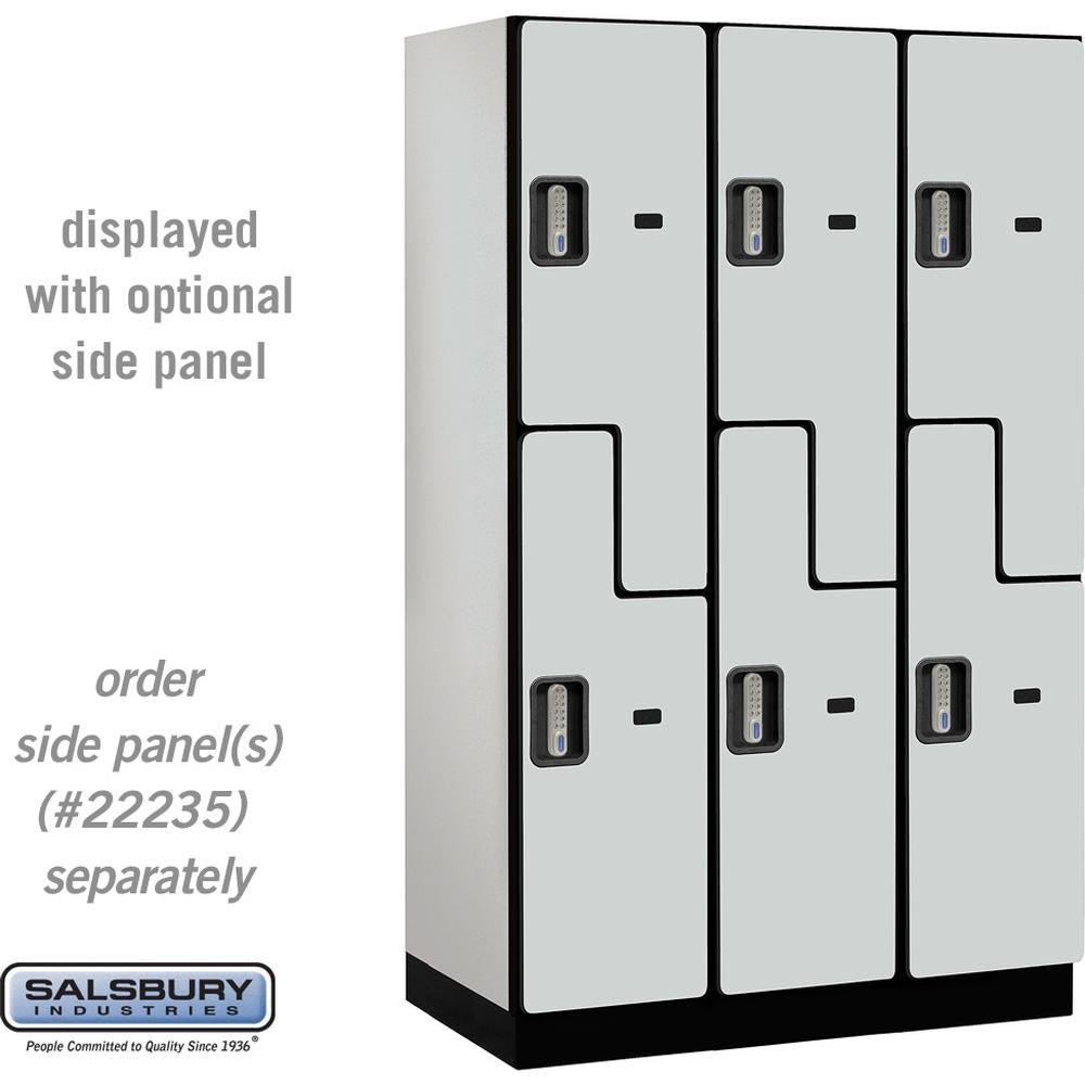 15" Wide Double Tier 'S' Style Designer Wood Locker - 3 Wide - 6 Feet High - 21" Deep by Salsbury