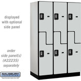 15" Wide Double Tier 'S' Style Designer Wood Locker - 3 Wide - 6 Feet High - 21" Deep by Salsbury