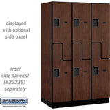 15" Wide Double Tier 'S' Style Designer Wood Locker - 3 Wide - 6 Feet High - 21" Deep by Salsbury