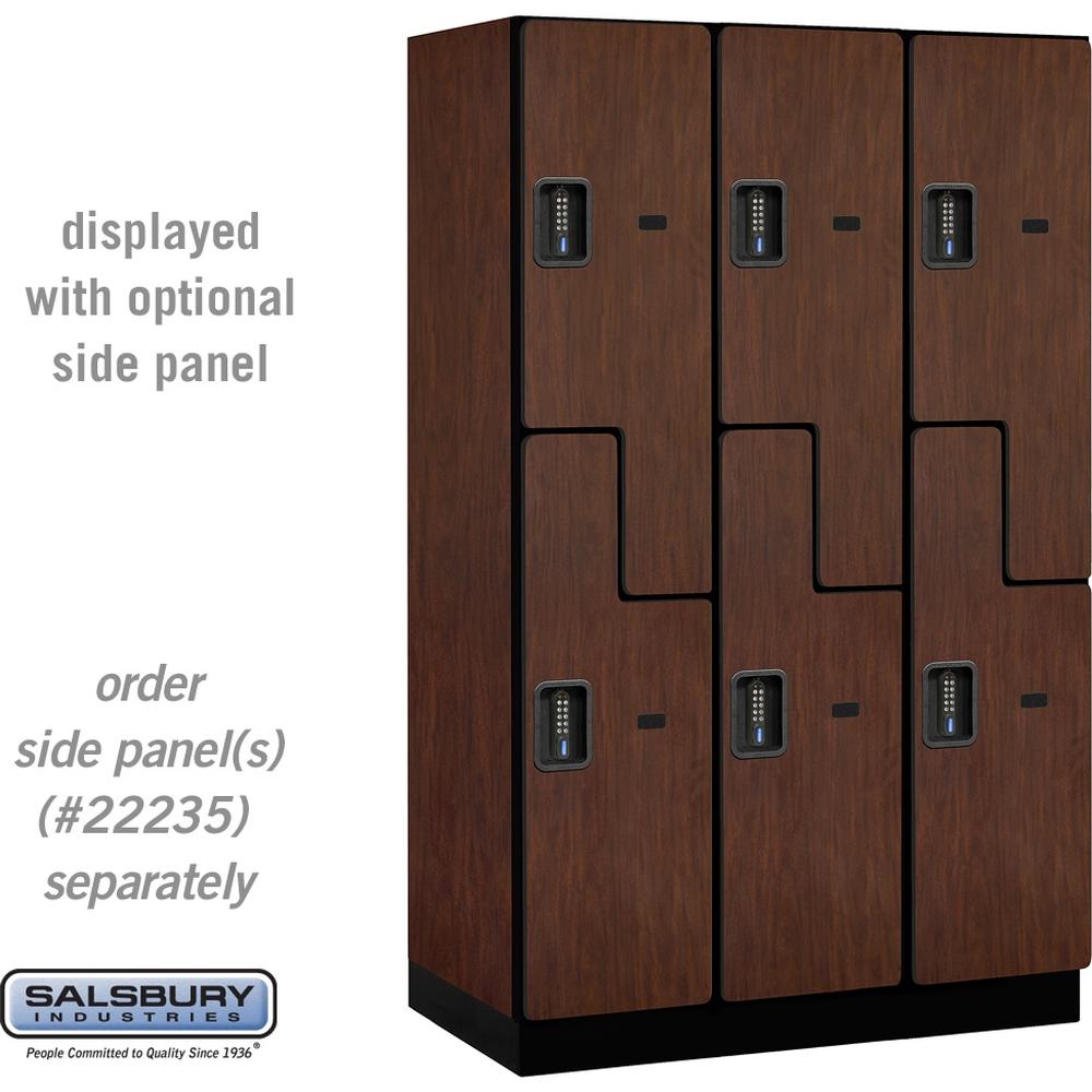 15" Wide Double Tier 'S' Style Designer Wood Locker - 3 Wide - 6 Feet High - 21" Deep by Salsbury