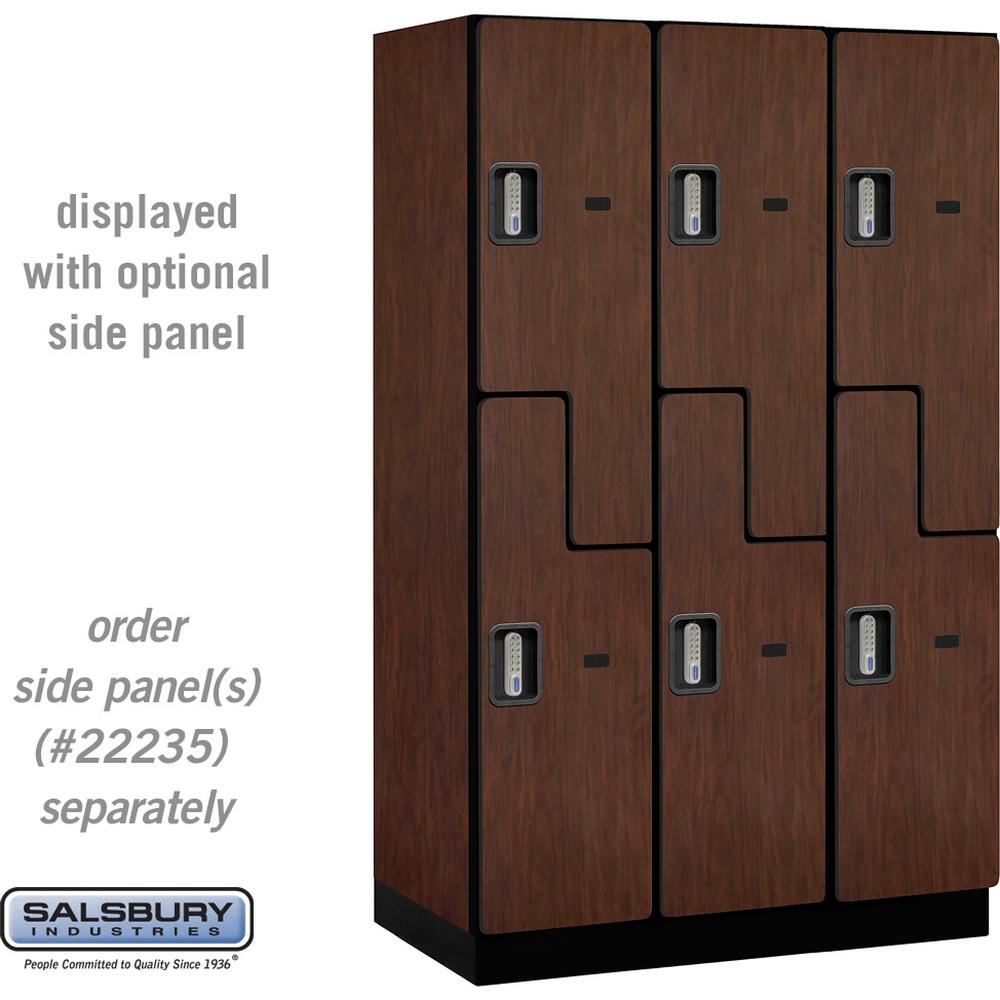 15" Wide Double Tier 'S' Style Designer Wood Locker - 3 Wide - 6 Feet High - 21" Deep by Salsbury