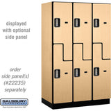 15" Wide Double Tier 'S' Style Designer Wood Locker - 3 Wide - 6 Feet High - 21" Deep by Salsbury