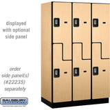15" Wide Double Tier 'S' Style Designer Wood Locker - 3 Wide - 6 Feet High - 21" Deep by Salsbury