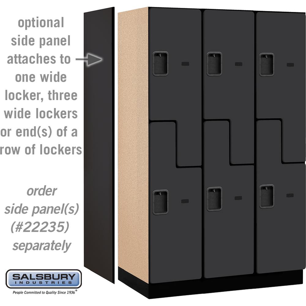 15" Wide Double Tier 'S' Style Designer Wood Locker - 3 Wide - 6 Feet High - 21" Deep by Salsbury