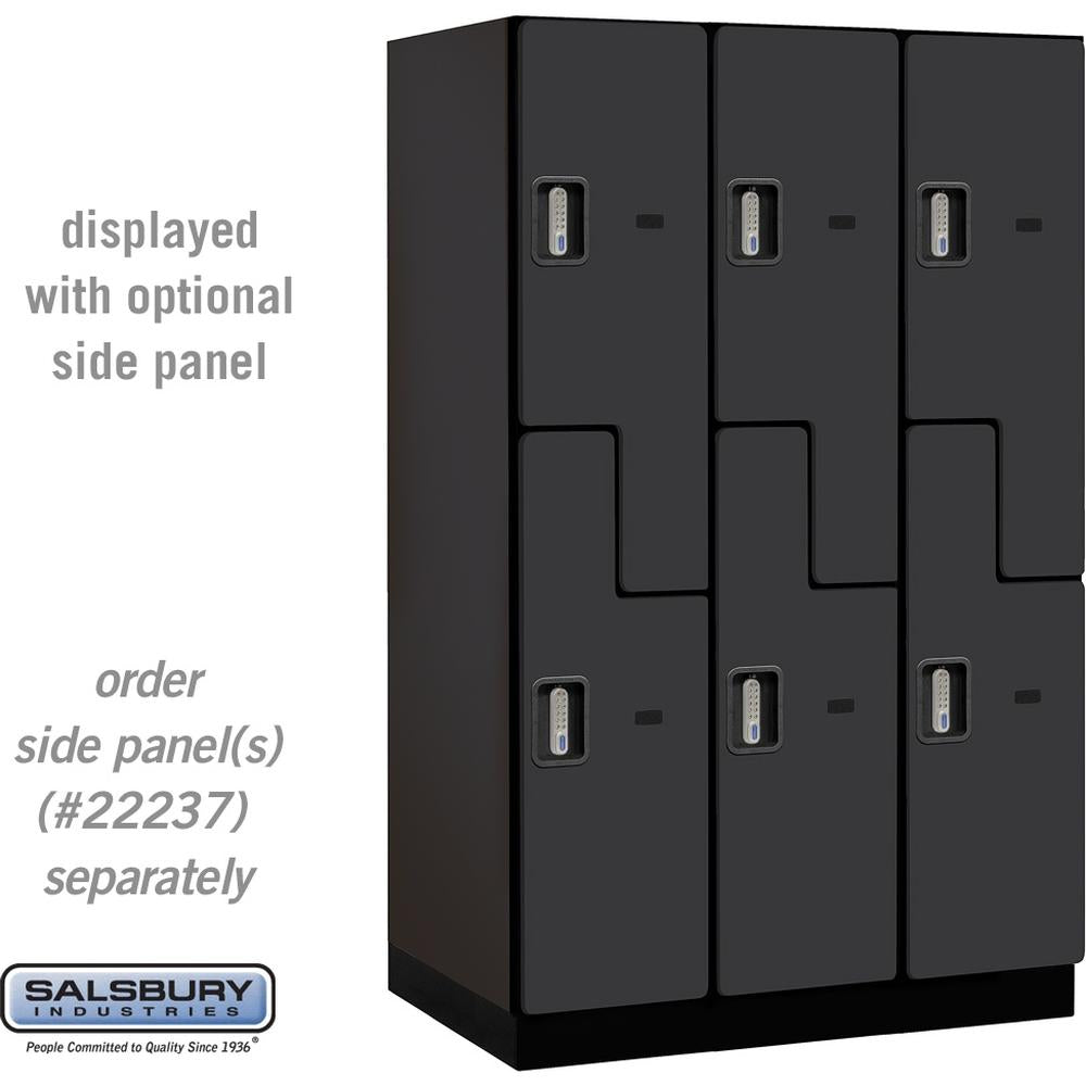 15" Wide Double Tier 'S' Style Designer Wood Locker - 3 Wide - 6 Feet High - 24" Deep by Salsbury