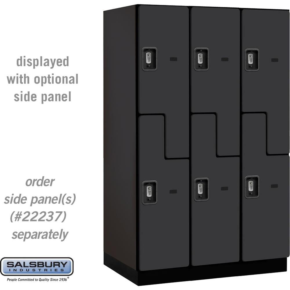 15" Wide Double Tier 'S' Style Designer Wood Locker - 3 Wide - 6 Feet High - 24" Deep by Salsbury