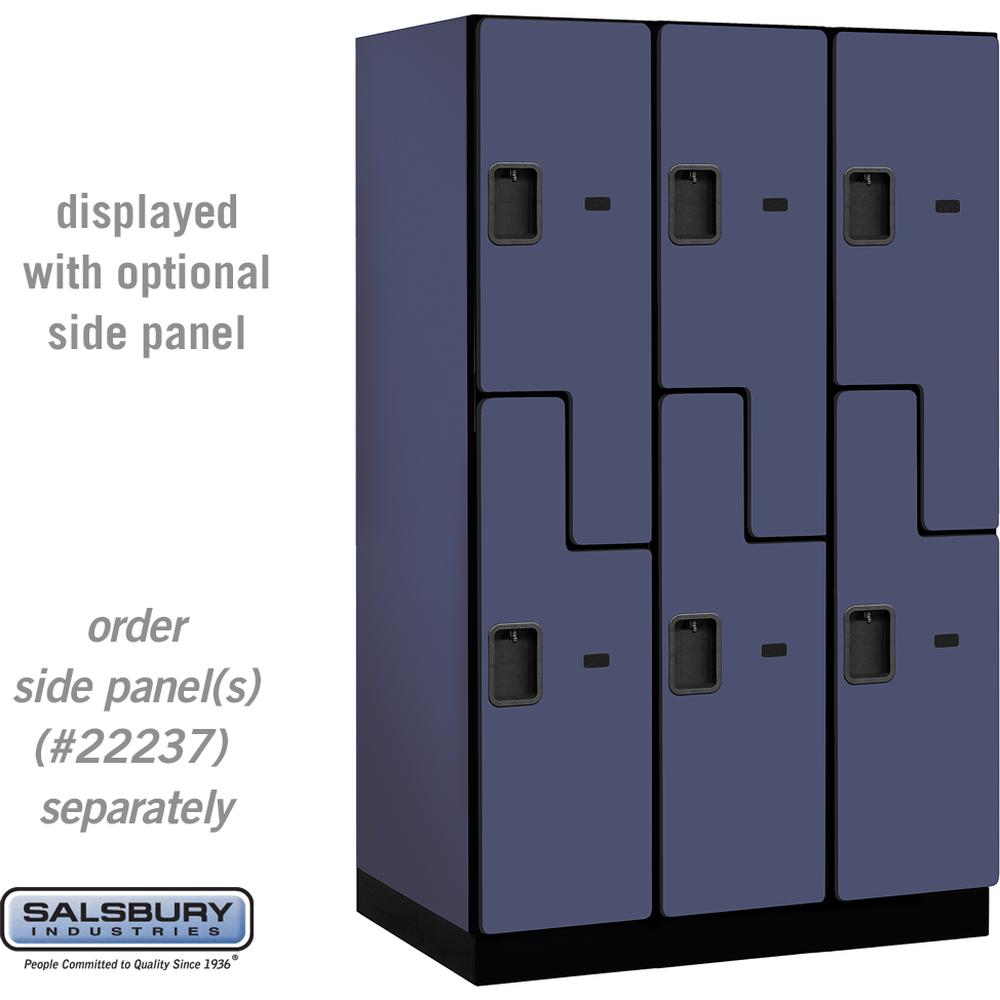 15" Wide Double Tier 'S' Style Designer Wood Locker - 3 Wide - 6 Feet High - 24" Deep by Salsbury