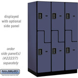 15" Wide Double Tier 'S' Style Designer Wood Locker - 3 Wide - 6 Feet High - 24" Deep by Salsbury