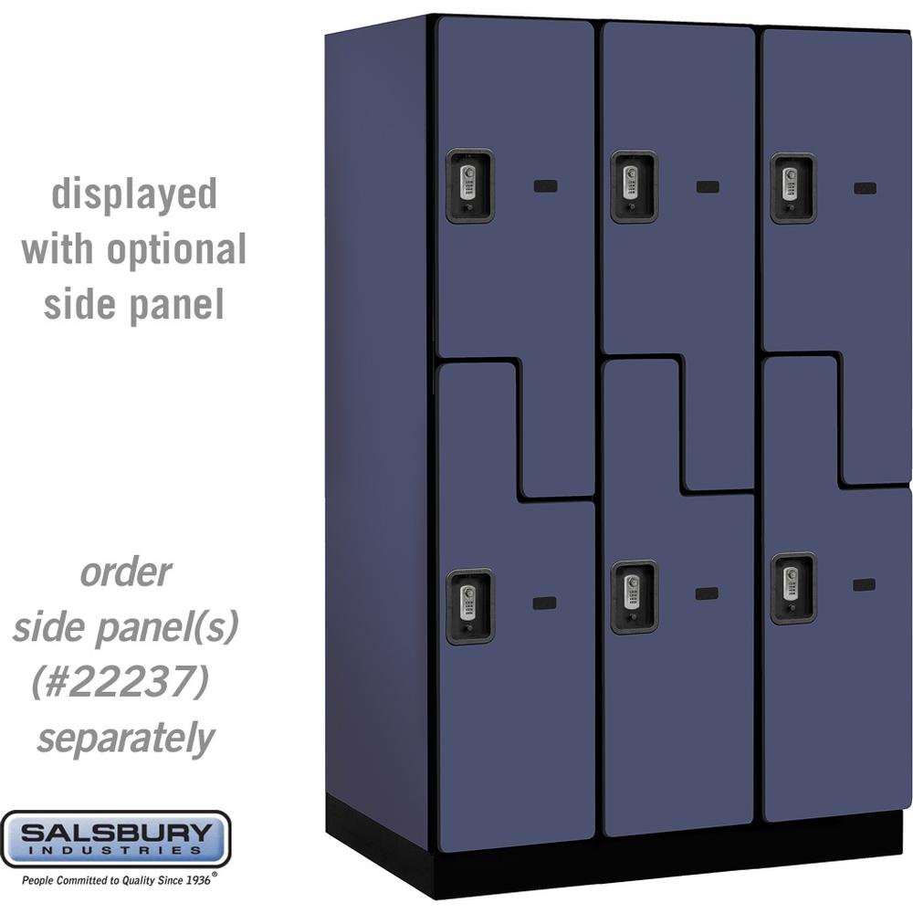 15" Wide Double Tier 'S' Style Designer Wood Locker - 3 Wide - 6 Feet High - 24" Deep by Salsbury