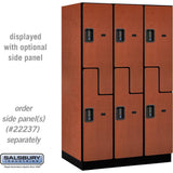 15" Wide Double Tier 'S' Style Designer Wood Locker - 3 Wide - 6 Feet High - 24" Deep by Salsbury