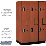 15" Wide Double Tier 'S' Style Designer Wood Locker - 3 Wide - 6 Feet High - 24" Deep by Salsbury
