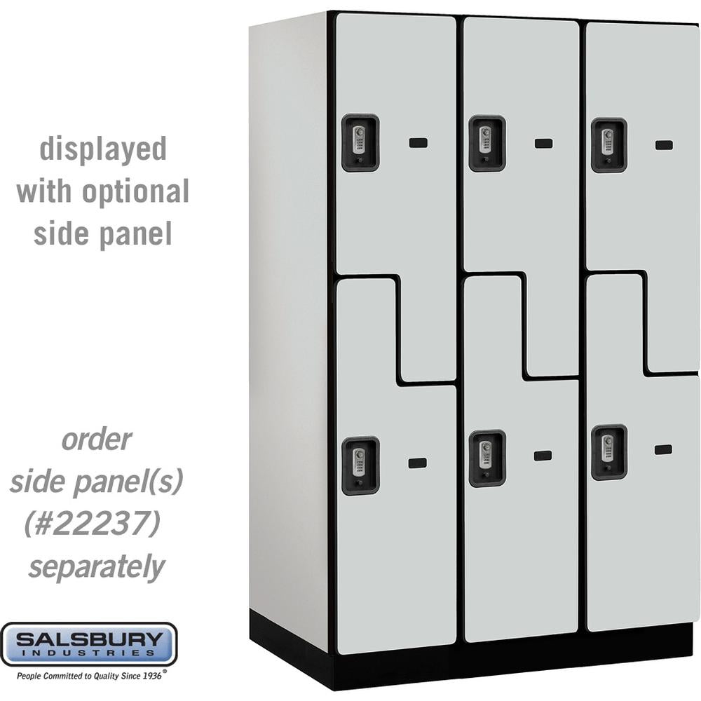 15" Wide Double Tier 'S' Style Designer Wood Locker - 3 Wide - 6 Feet High - 24" Deep by Salsbury