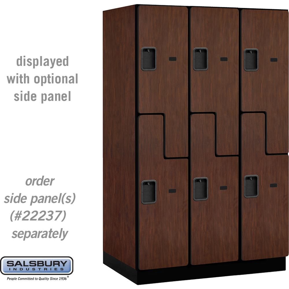15" Wide Double Tier 'S' Style Designer Wood Locker - 3 Wide - 6 Feet High - 24" Deep by Salsbury