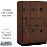 15" Wide Double Tier 'S' Style Designer Wood Locker - 3 Wide - 6 Feet High - 24" Deep by Salsbury