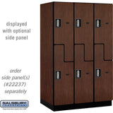 15" Wide Double Tier 'S' Style Designer Wood Locker - 3 Wide - 6 Feet High - 24" Deep by Salsbury