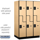 15" Wide Double Tier 'S' Style Designer Wood Locker - 3 Wide - 6 Feet High - 24" Deep by Salsbury