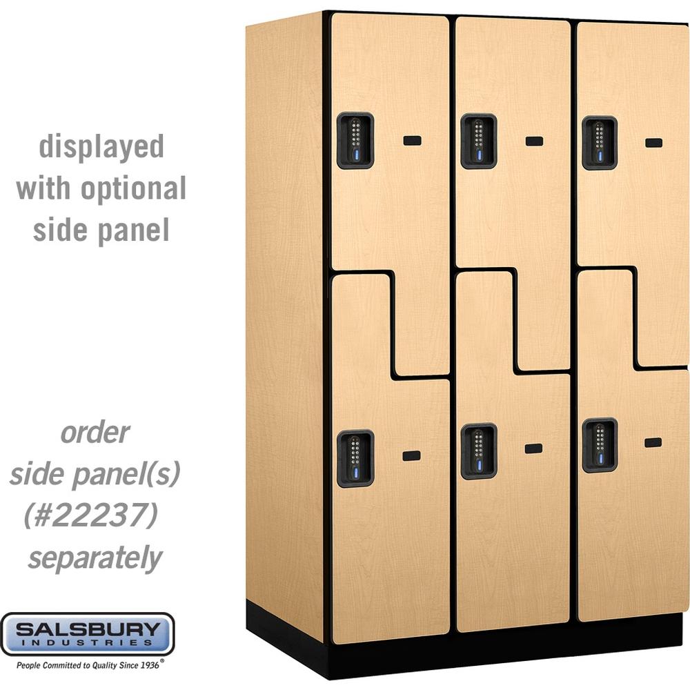 15" Wide Double Tier 'S' Style Designer Wood Locker - 3 Wide - 6 Feet High - 24" Deep by Salsbury