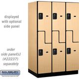 15" Wide Double Tier 'S' Style Designer Wood Locker - 3 Wide - 6 Feet High - 24" Deep by Salsbury