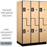 15" Wide Double Tier 'S' Style Designer Wood Locker - 3 Wide - 6 Feet High - 24" Deep by Salsbury