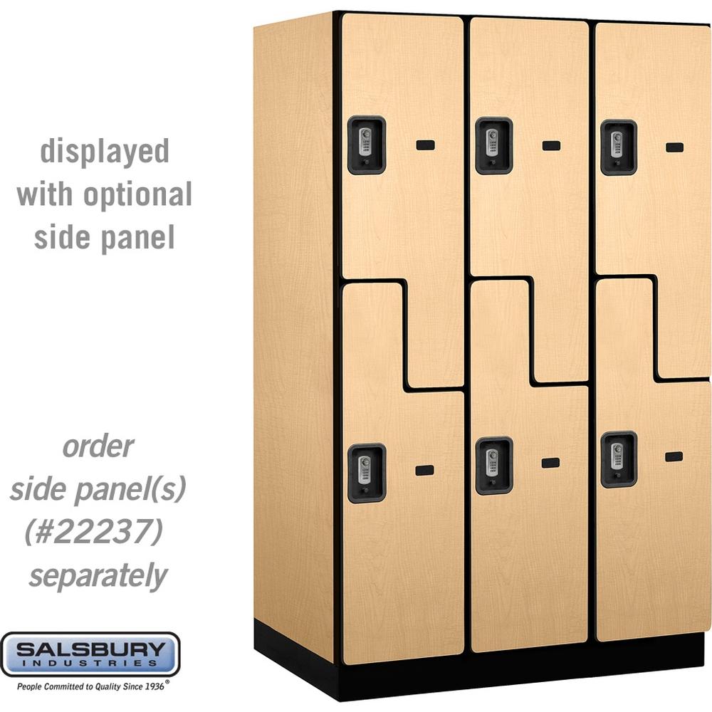 15" Wide Double Tier 'S' Style Designer Wood Locker - 3 Wide - 6 Feet High - 24" Deep by Salsbury