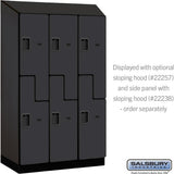15" Wide Double Tier 'S' Style Designer Wood Locker - 3 Wide - 6 Feet High - 24" Deep by Salsbury