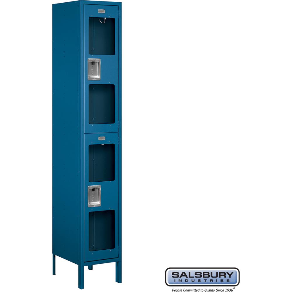 15" Wide Double Tier See-Through Metal Locker - 1 Wide - 6 Feet High - 15" Deep by Salsbury