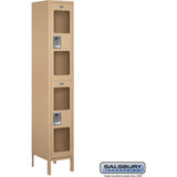 15" Wide Double Tier See-Through Metal Locker - 1 Wide - 6 Feet High - 15" Deep by Salsbury