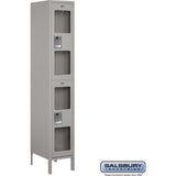 15" Wide Double Tier See-Through Metal Locker - 1 Wide - 6 Feet High - 18" Deep by Salsbury