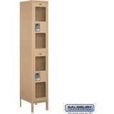 15" Wide Double Tier See-Through Metal Locker - 1 Wide - 6 Feet High - 18" Deep by Salsbury