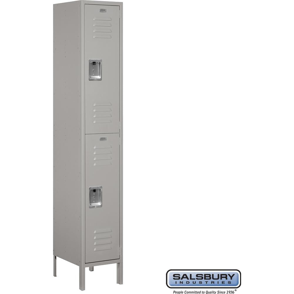 15" Wide Double Tier Standard Metal Locker - 1 Wide - 6 Feet High - 15" Deep by Salsbury