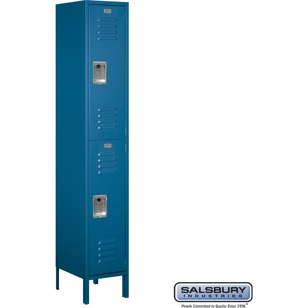 15" Wide Double Tier Standard Metal Locker - 1 Wide - 6 Feet High - 15" Deep by Salsbury