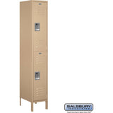 15" Wide Double Tier Standard Metal Locker - 1 Wide - 6 Feet High - 18" Deep by Salsbury