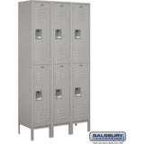 15" Wide Double Tier Standard Metal Locker - 3 Wide - 6 Feet High - 15" Deep by Salsbury