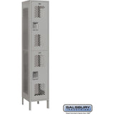 15" Wide Double Tier Vented Metal Locker - 1 Wide - 6 Feet High - 18" Deep by Salsbury