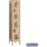 15" Wide Double Tier Vented Metal Locker - 1 Wide - 6 Feet High - 18" Deep by Salsbury