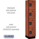 15" Wide Four Tier Designer Wood Locker - 1 Wide - 6 Feet High - 18" Deep by Salsbury
