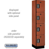 15" Wide Four Tier Designer Wood Locker - 1 Wide - 6 Feet High - 18" Deep by Salsbury