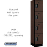 15" Wide Four Tier Designer Wood Locker - 1 Wide - 6 Feet High - 18" Deep by Salsbury