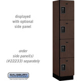 15" Wide Four Tier Designer Wood Locker - 1 Wide - 6 Feet High - 18" Deep by Salsbury
