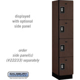 15" Wide Four Tier Designer Wood Locker - 1 Wide - 6 Feet High - 18" Deep by Salsbury