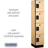 15" Wide Four Tier Designer Wood Locker - 1 Wide - 6 Feet High - 18" Deep by Salsbury