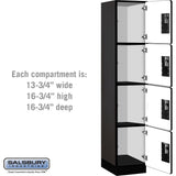 15" Wide Four Tier Designer Wood Locker - 1 Wide - 6 Feet High - 18" Deep by Salsbury