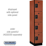 15" Wide Four Tier Designer Wood Locker - 1 Wide - 6 Feet High - 21" Deep by Salsbury